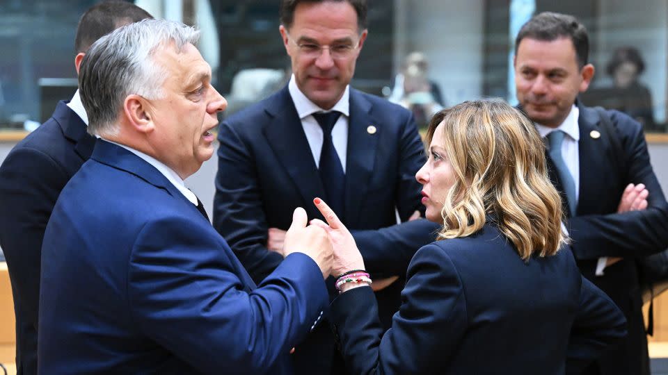Italian Prime Minister Giorgia Meloni has been moderate in office than expected, and has resisted allowing Hungary's Viktor Orban into the ECR. - Dursun Aydemir/Anadolu/Getty Images