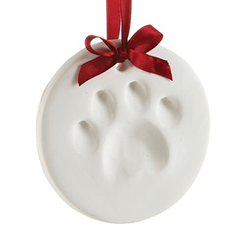 Pearhead Pet Pawprint Hanging DIY Keepsake Ornament, Dog or Cat, Pet Owner Holiday Christmas Gift, White (Amazon / Amazon)