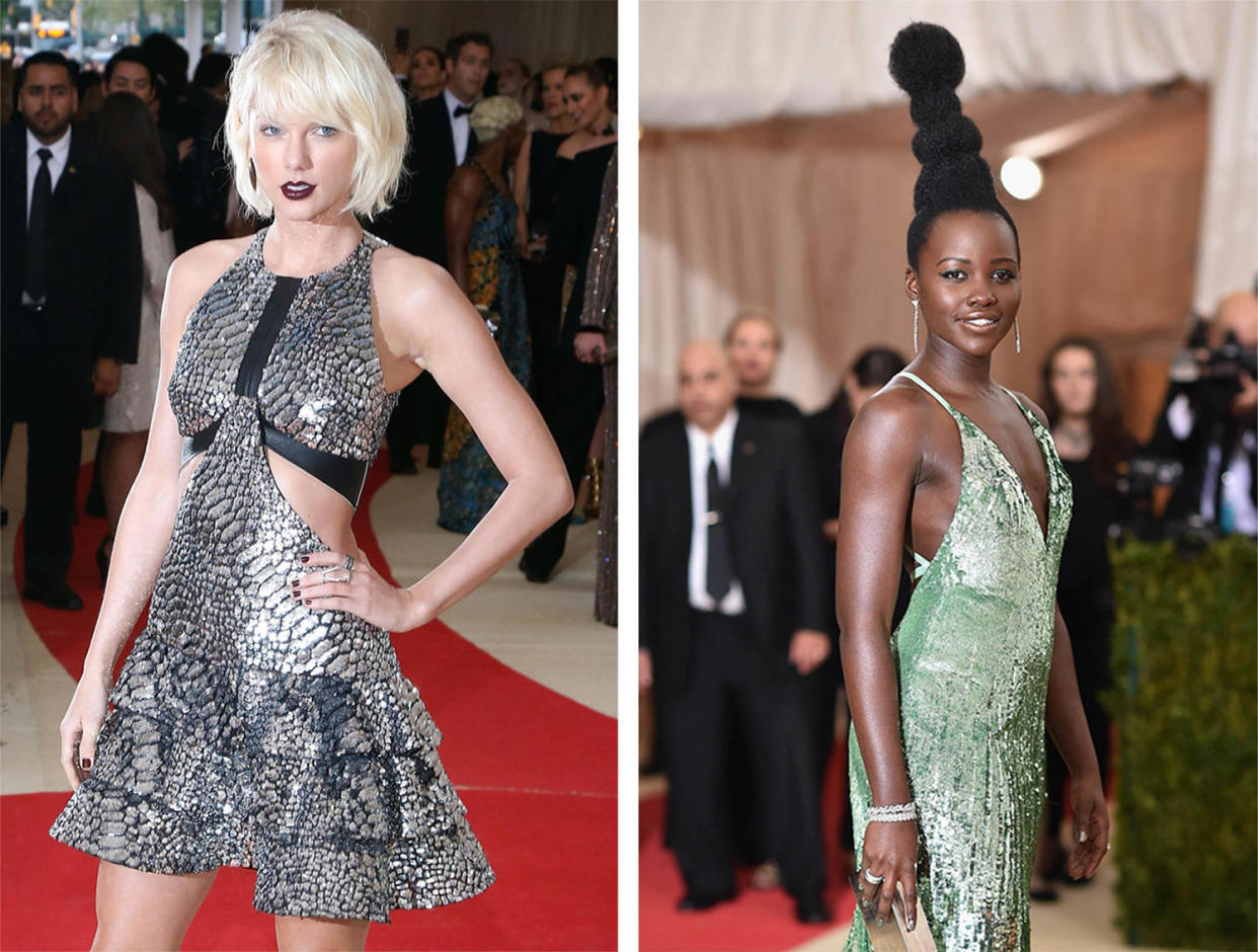 Taylor Swift and Lupita Nyong'o  (FilmMagic, Getty Images)