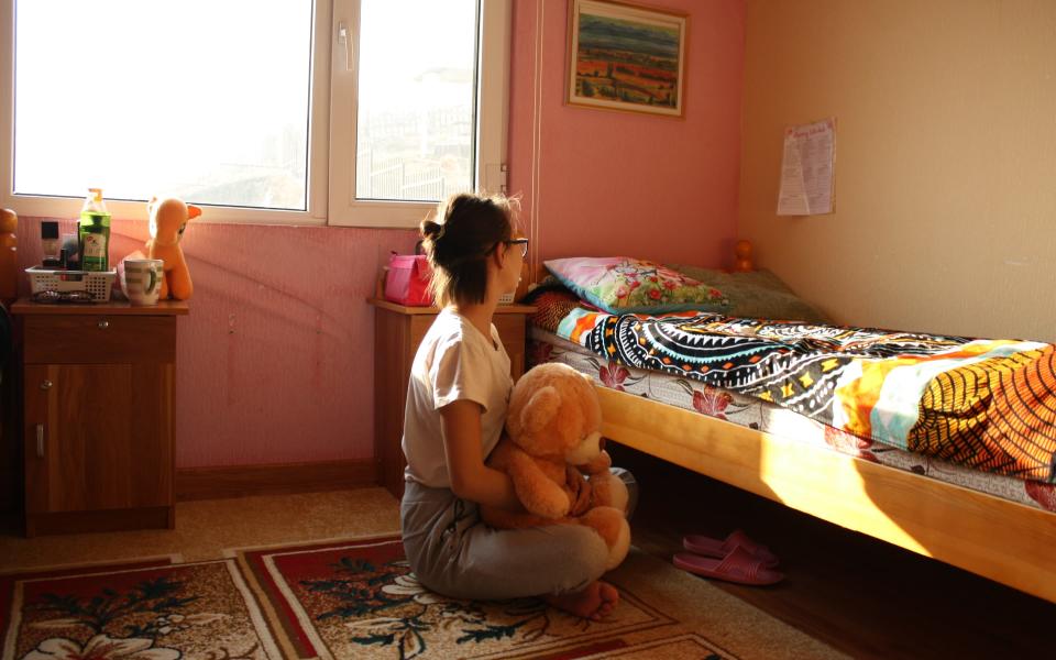 Gaamaa, who has been bought and sold many times, in her bedroom of the Talita safe house in Ulaanbaatar - Meghan Davidson Ladly