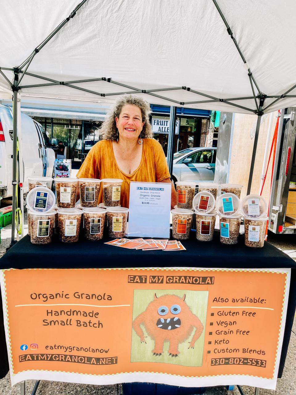 Debbie Meritsky, co-founder of Eat My Granola, handcrafts her granola using organic, natural and whole ingredients with low sugar and less fat. Market Square, Knoxville on Aug. 31, 2022.