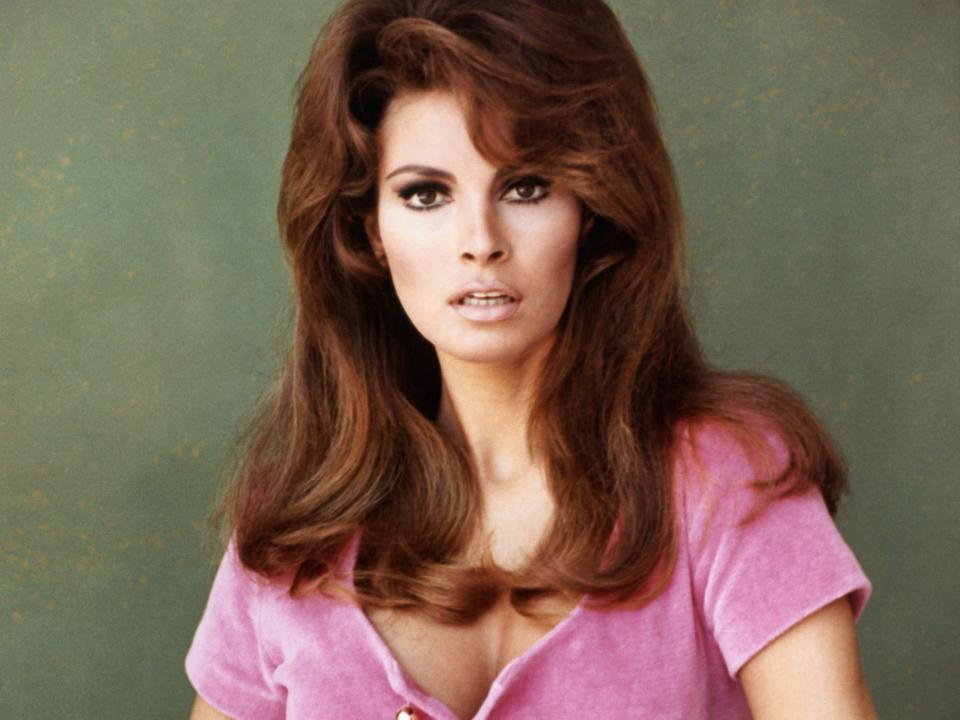 Raquel Welch in a pink top