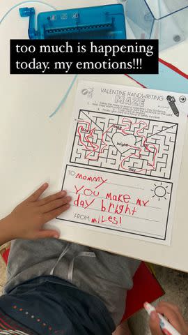 <p>Chrissy Teigen/Instagram</p> Chrissy Teigen's son Miles, 5, wrote his mom a sweet note.