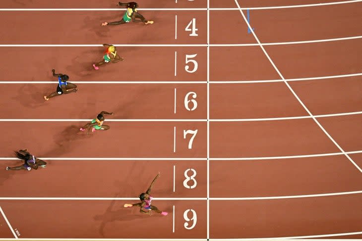 Sha'Carri Richardson wins the 100m final in Budapest 2023