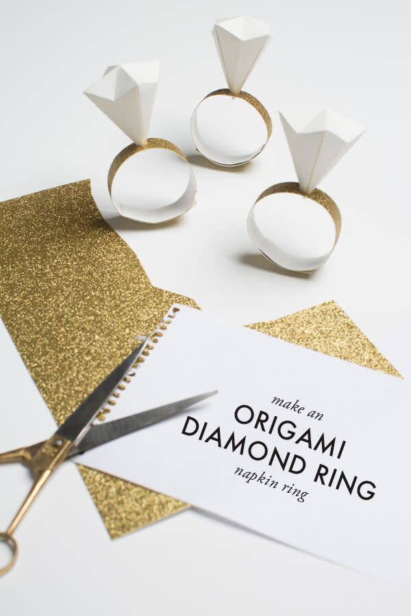 DIY Origami Diamond Napkin Rings