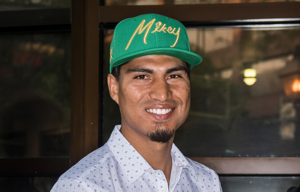 WBC lightweight champion Mikey Garcia faces Sergey Lipinets on Saturday in San Antonio for the IBF super lightweight title. It will be televised by Showtime. (Getty Images)