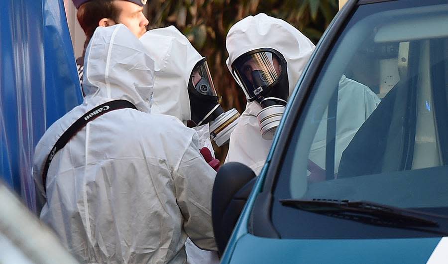 Emergency Responders Investigate White Powder at the Grand Mosque in Brussels 