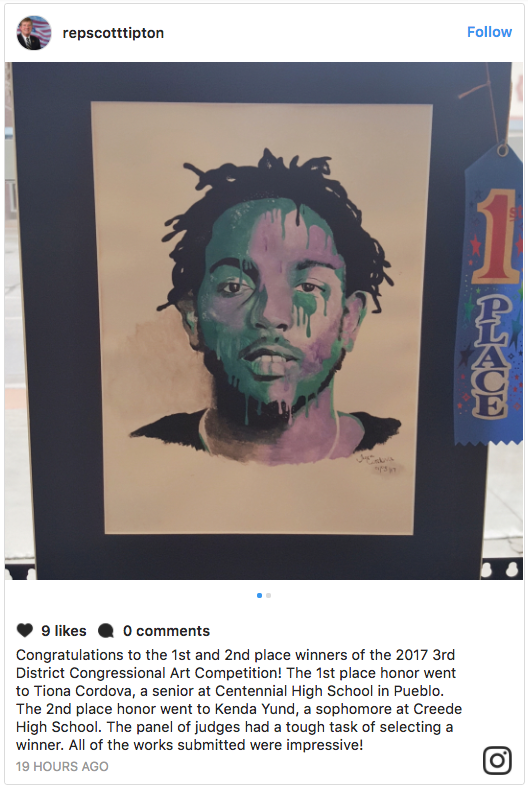 A high school senior’s Kendrick painting won the Congressional Art Competition, earning placement in Washington, D.C.