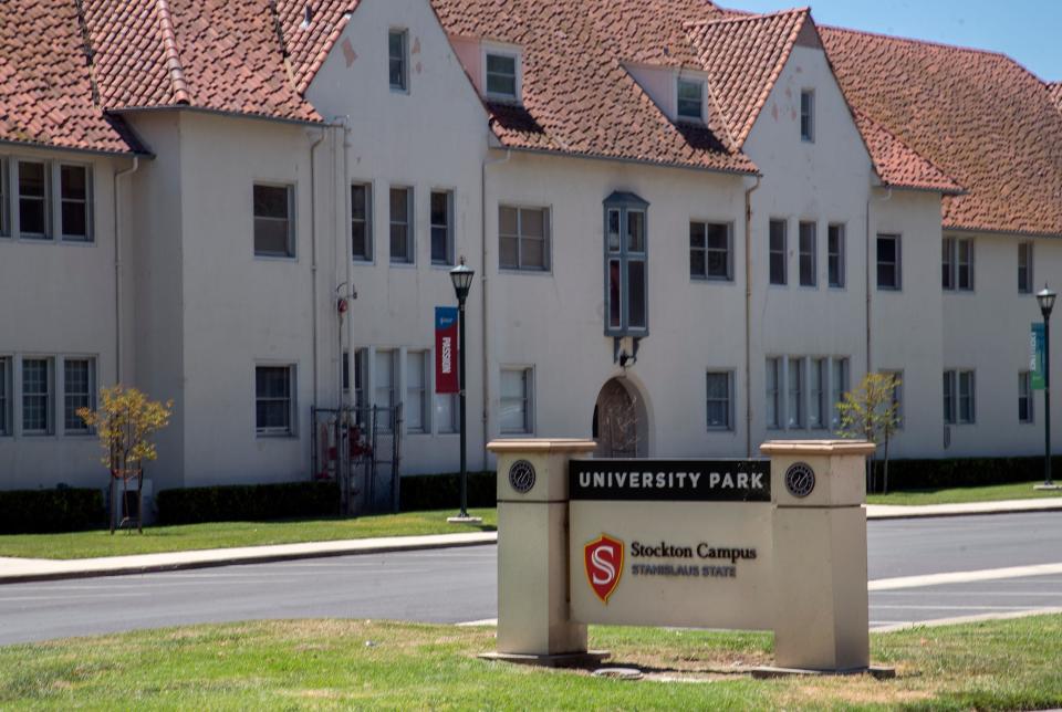 The Stanislaus State Stockton Campus is located at 612 E Magnolia Street at University Park in Stockton on May 15, 2024.