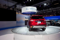 <h2 class="desc">Ford is importing a new Escape in hopes of keeping its best-seller status. Designed to be sold around the world as the Kuga, the new Escape eschews the block styling for a slippier shape that mimics the Ford Focus, with which it shares basic components. While the base 2.5-liter four-cylinder engine gets a few tweaks to 168 hp, Ford drops the V6 option in favor of two smaller turbocharged four-cylinder powerplants; a 1.6-liter Ecoboost that Ford claims will top competitors in fuel economy while pumping 173 hp, and the top-line 2-liter Ecoboost will churn 237 hp.</h2>