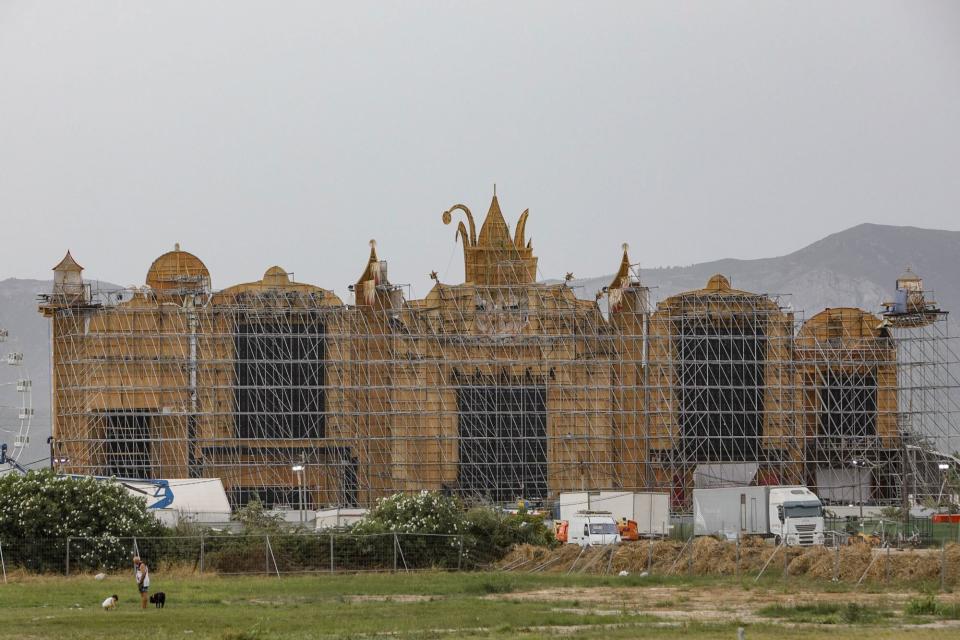 Mandatory Credit: Photo by Natxo Frances/EPA-EFE/Shutterstock (13089693b) The back of the main stage of the Medusa Music Festival after part of it collapsed in the early morning hours due to strong winds, in the coastal city of Cullera, Valencia, Spain, 13 August 2022. At least one person died and 17 others were injured when part of the main stage collapsed shortly after 04 a.m. local time, the regional emergency services said. At least one dead as music festival stage collapses amid strong winds in Spain, Cullera - 13 Aug 2022