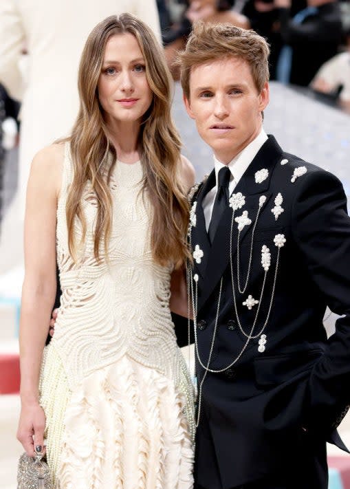 A closeup on Hannah Bagshawe and Eddie Redmayne