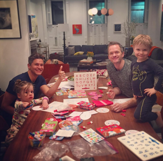 They also have a soft sport for Cupid. Doing Valentine’s Day cards for pre-school was a family affair. (Photo: Instagram)