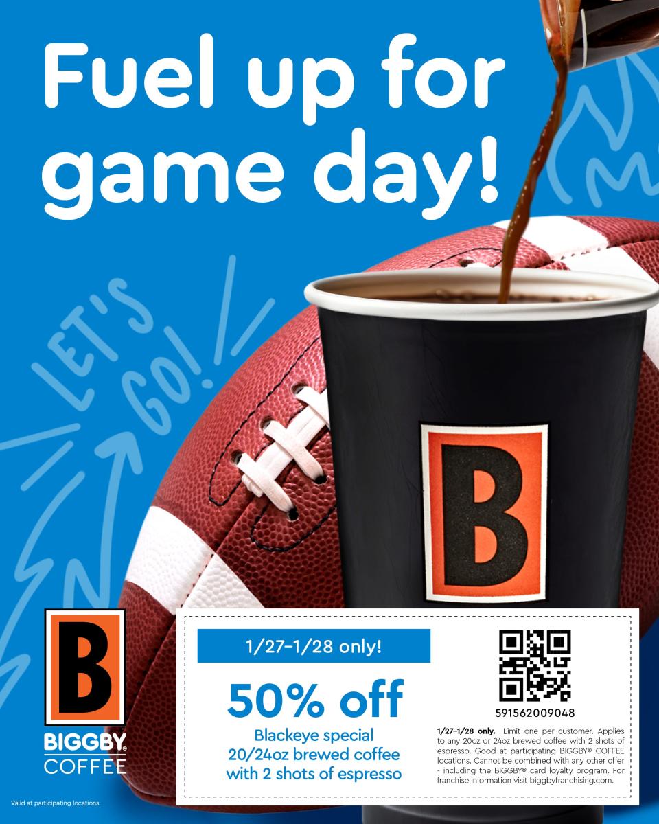 Biggby Coffee is offer its Black Eye coffee at 50% in honor of the Detroit Lions.