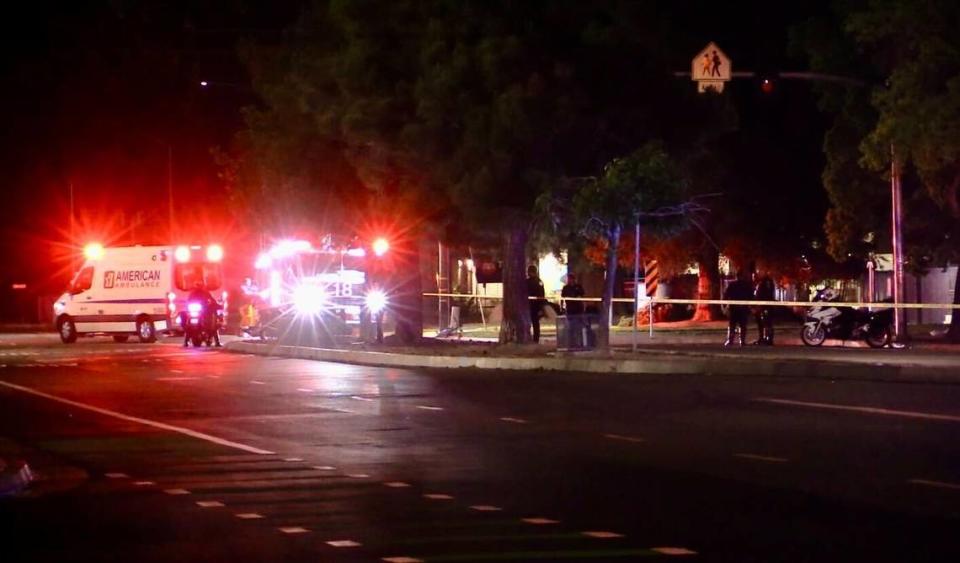 A pedestrian was struck and killed Tuesday, April 30, 2024 on Polk and Gettysburg avenues in Fresno.