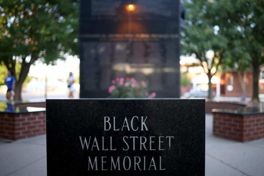 The Black Wall Street Massacre memorial is shown June 18, 2020 in Tulsa, Oklahoma. (Photo by Win McNamee/Getty Images)
