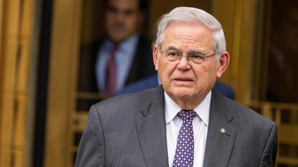 PHOTO: Senator Bob Menendez, Democrat of New Jersey, leaves Manhattan Federal Court in New York City on May 14, 2024. (Alex Kent/AFP via Getty Images)