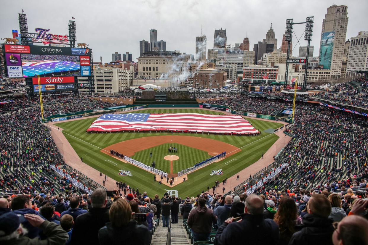 Opening Day at Comerica Park in 2019.