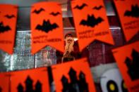 Christmas and Halloween products are seen in a shop of Yiwu Fuye Christmas Crafts Co. at the Yiwu Wholesale Market following an outbreak of the novel coronavirus disease (COVID-19), in Yiwu