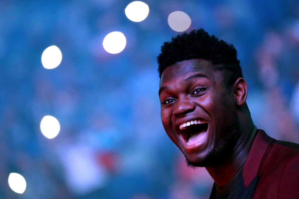 We should all be like a kid on Christmas whenever Zion Williamson makes his NBA debut. (Jonathan Bachman/Getty Images)