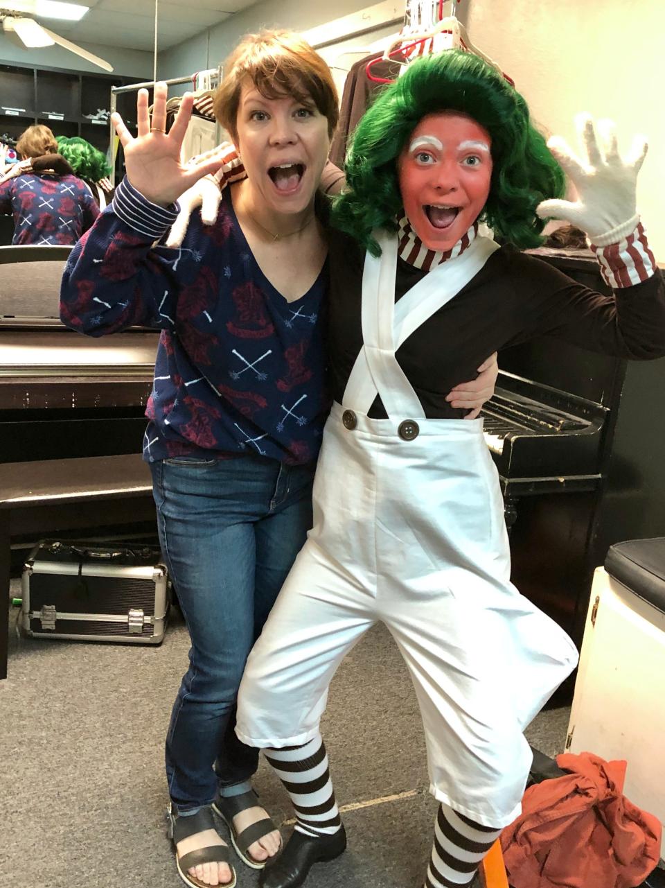 Molly Weller, shown with one of the Oompa Loompas she created for Willy Wonka in 2019, is making costumes for the Leon High's summer production of "The Music Man."