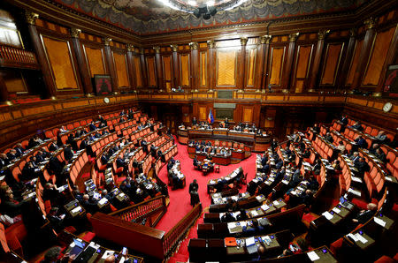 A general view shows the upper house of the Italian parliament, in Rome, Italy March 20, 2019. REUTERS/Yara Nardi