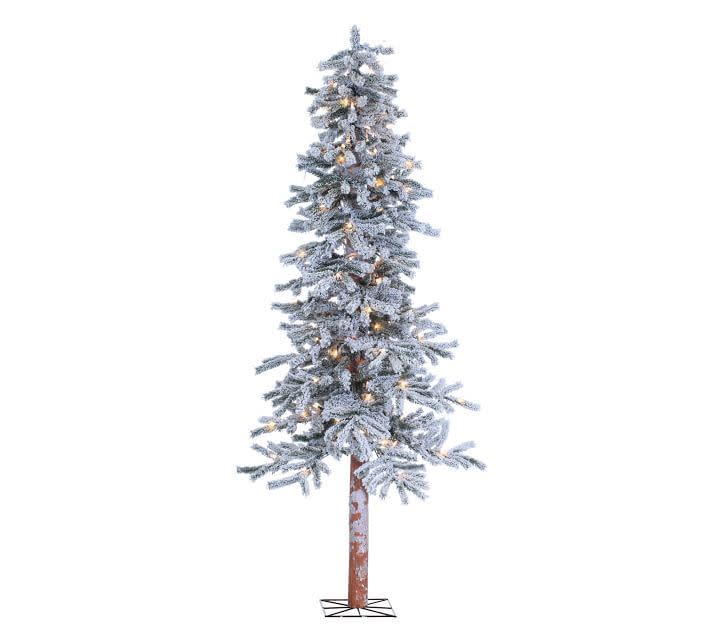 Pre-Lit Flocked Alpine Artificial Christmas Tree - 6ft