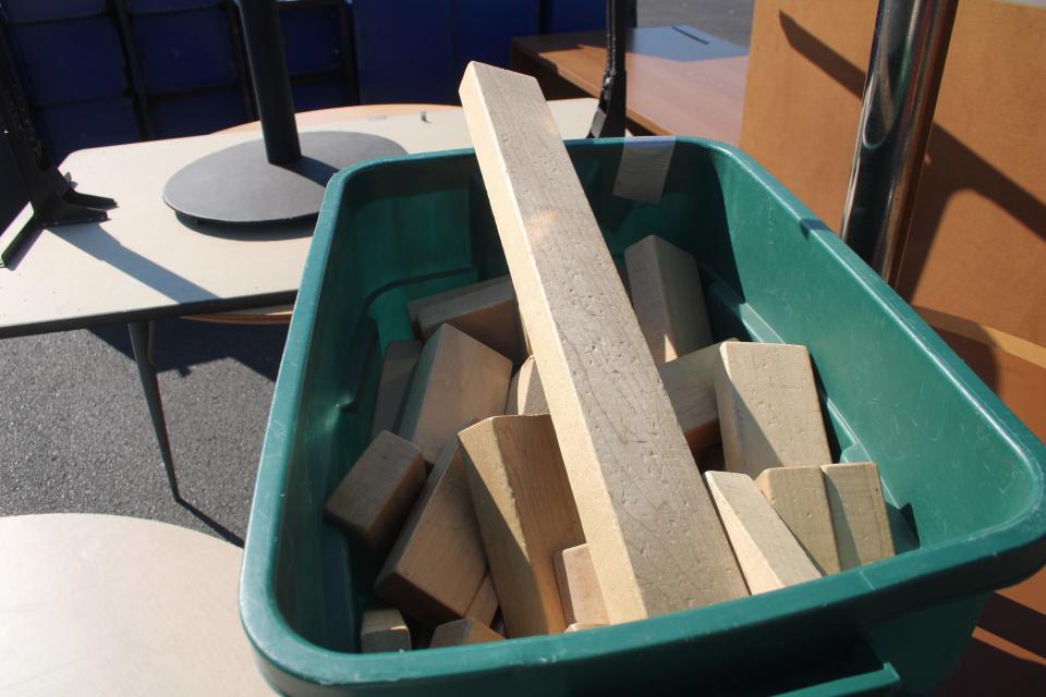 This tub of wooden blocks was in the MSD of Martinsville auction on Friday, June 2, 2023. It sold for $2.