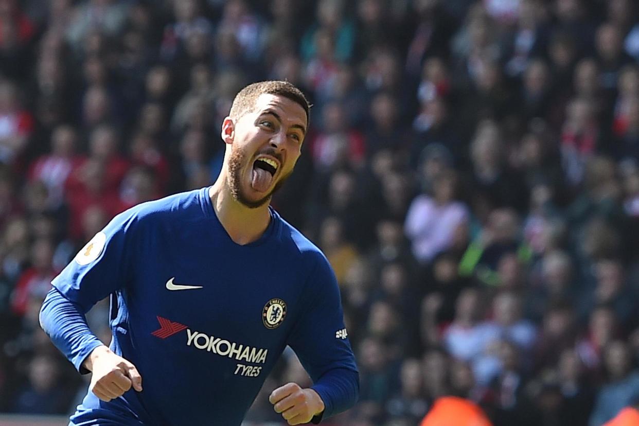 Chelsea are five points behind Tottenham with four games left to play: Glyn Kirk/AFP/Getty Images