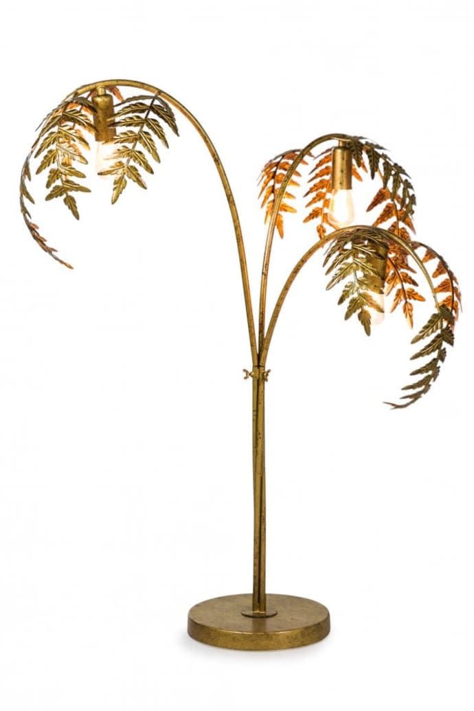 Antique Gold Palm Leaf Table Lamp