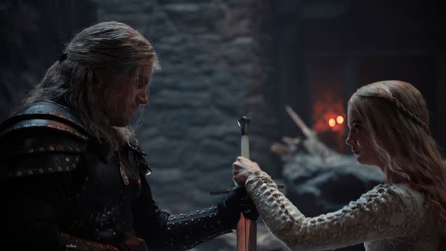 Netflix Henry Cavill and Freya Allan on 'The Witcher'