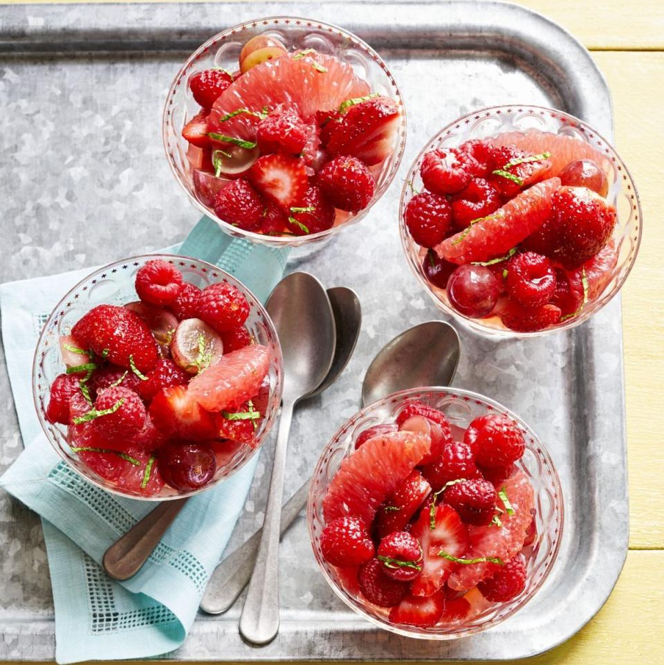 mothers day appetizers fruit salad with grapefruit vanilla syrup