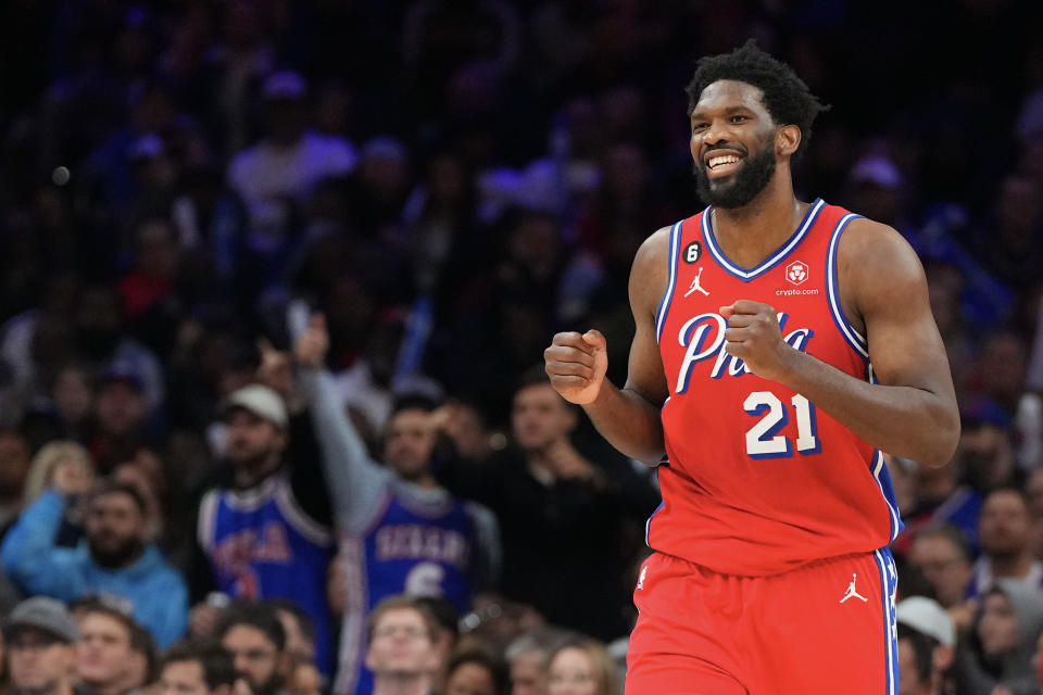 76 photos by Joel Embiid, photos by Joel Embiid, 32 photos and 32 photo frames.(Photo by Mitchell Leff/Getty Images)