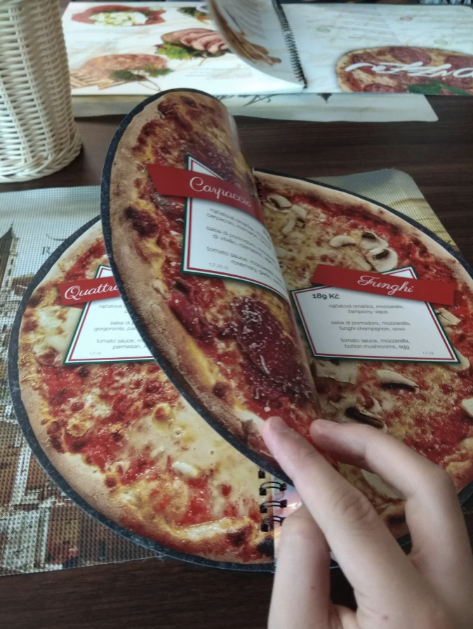 a pizza menu