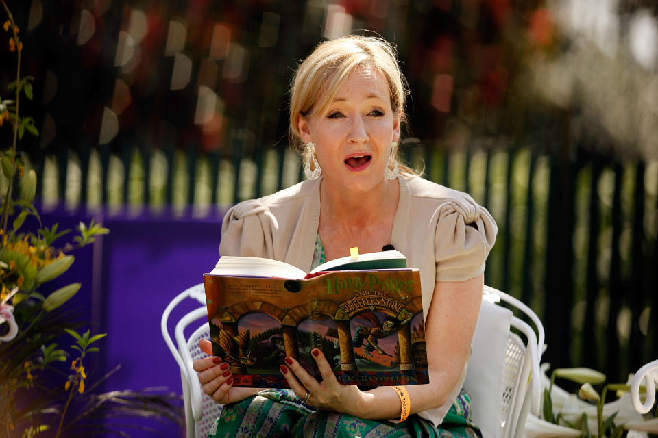 J.K. Rowling reading "Harry Potter and the Sorcerer's Stone" at the White House Easter Egg Roll in 2010 (Photo: Getty Images).