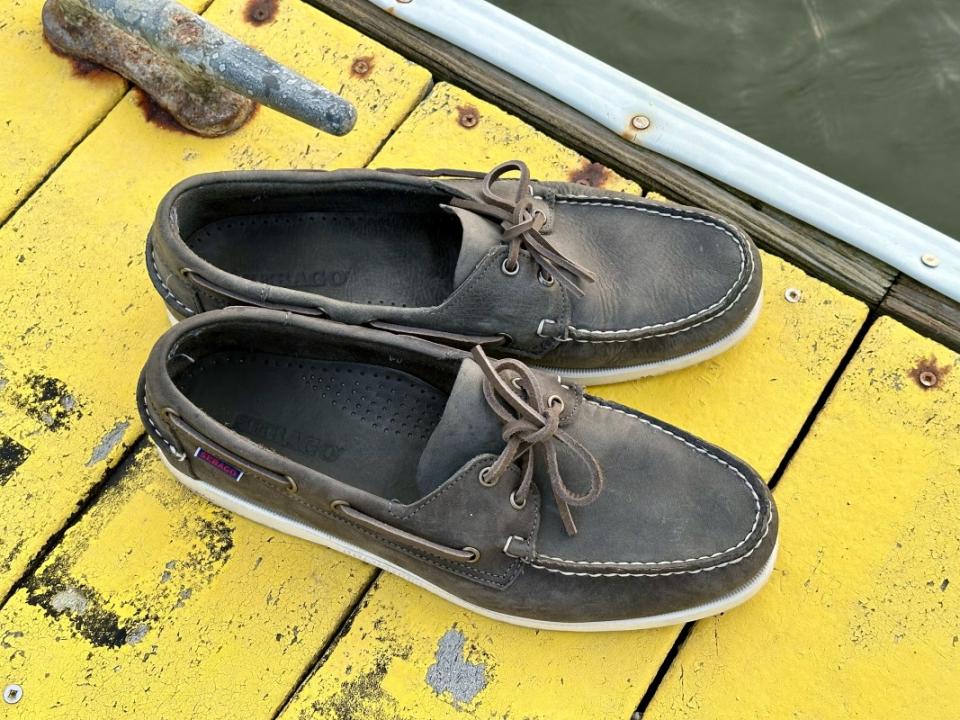 <p>Stinson Carter</p><p>Sebago makes a lot of classic boat shoes, but what sets the <a href="https://clicks.trx-hub.com/xid/arena_0b263_mensjournal?q=https%3A%2F%2Fwww.amazon.com%2FSebago-Docksides-Portland-Crazy-Regular%2Fdp%2FB0C2897VYD%3Fth%3D1%26linkCode%3Dll1%26tag%3Dmj-yahoo-0001-20%26linkId%3D95a33cef30148461600a0ddfce6fd093%26language%3Den_US%26ref_%3Das_li_ss_tl&event_type=click&p=https%3A%2F%2Fwww.mensjournal.com%2Fgear%2Fbest-boat-shoes%3Fpartner%3Dyahoo&author=Stinson%20Carter&item_id=ci02c67d29a0002578&page_type=Article%20Page&partner=yahoo&section=gear&site_id=cs02b334a3f0002583" rel="nofollow noopener" target="_blank" data-ylk="slk:Portland Crazy Horse;elm:context_link;itc:0;sec:content-canvas" class="link ">Portland Crazy Horse</a> apart is the leather that ages uniquely and responds to water and abuse by simply acquiring a nice patina. Despite the name, it’s not horse leather but full-grain cowhide that got its name from the fact that it was popular in saddle making because of its durability and the way it can acquire a polished surface with time and wear. The Portland name is an homage to the boating culture of Maine. </p><p>The interior of the shoe is unlined, with a leather half-insole. Because of the simple construction and uniquely durable leather, this could be your ideal option if you want a classic leather boat shoe but intend to really put these to work on the water.</p>