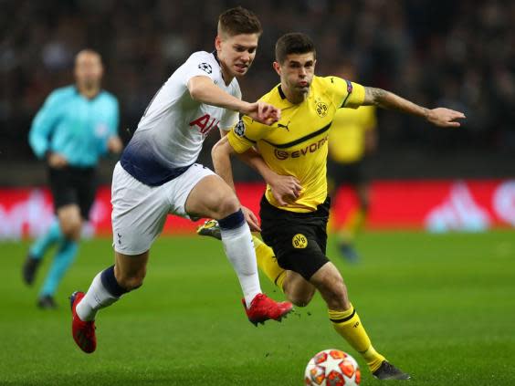 Christian Pulisic in action against Spurs (Getty)