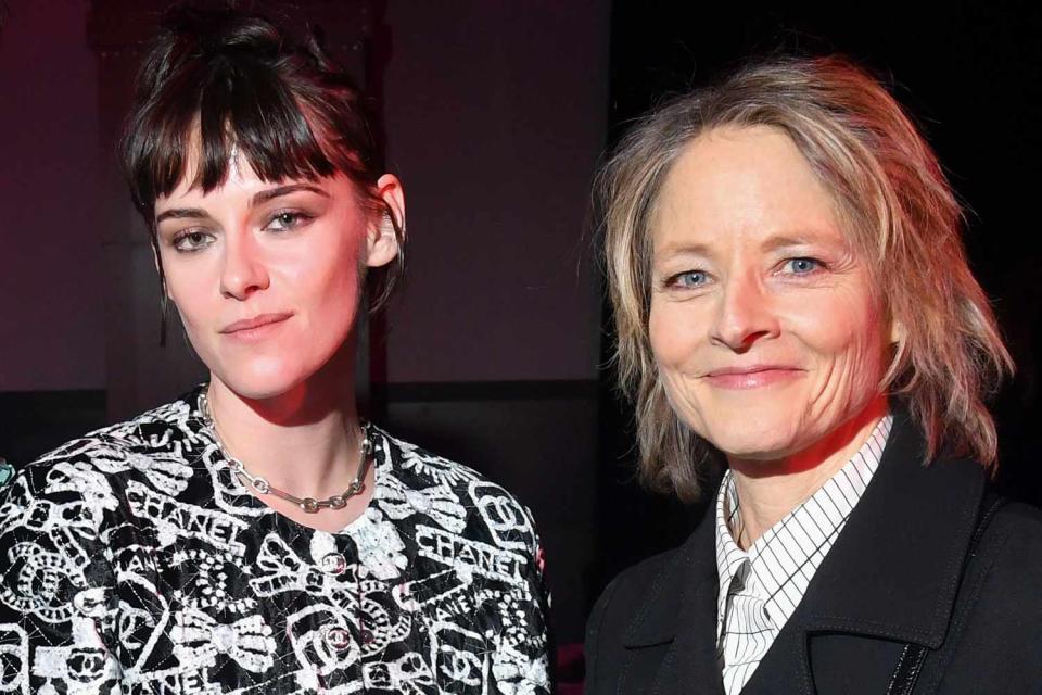 <p>Stephen Lovekin/Shutterstock</p> Kristen Stewart and Jodie Foster at Sundance 2024