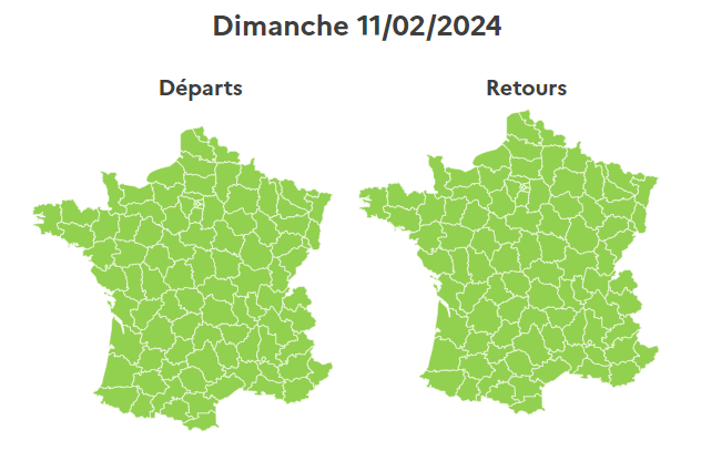 Les prévisions de Bison Futé pour les vacances d’hiver et ses conseils contre les bouchons (Prévisions du dimanche 11 février 2024)