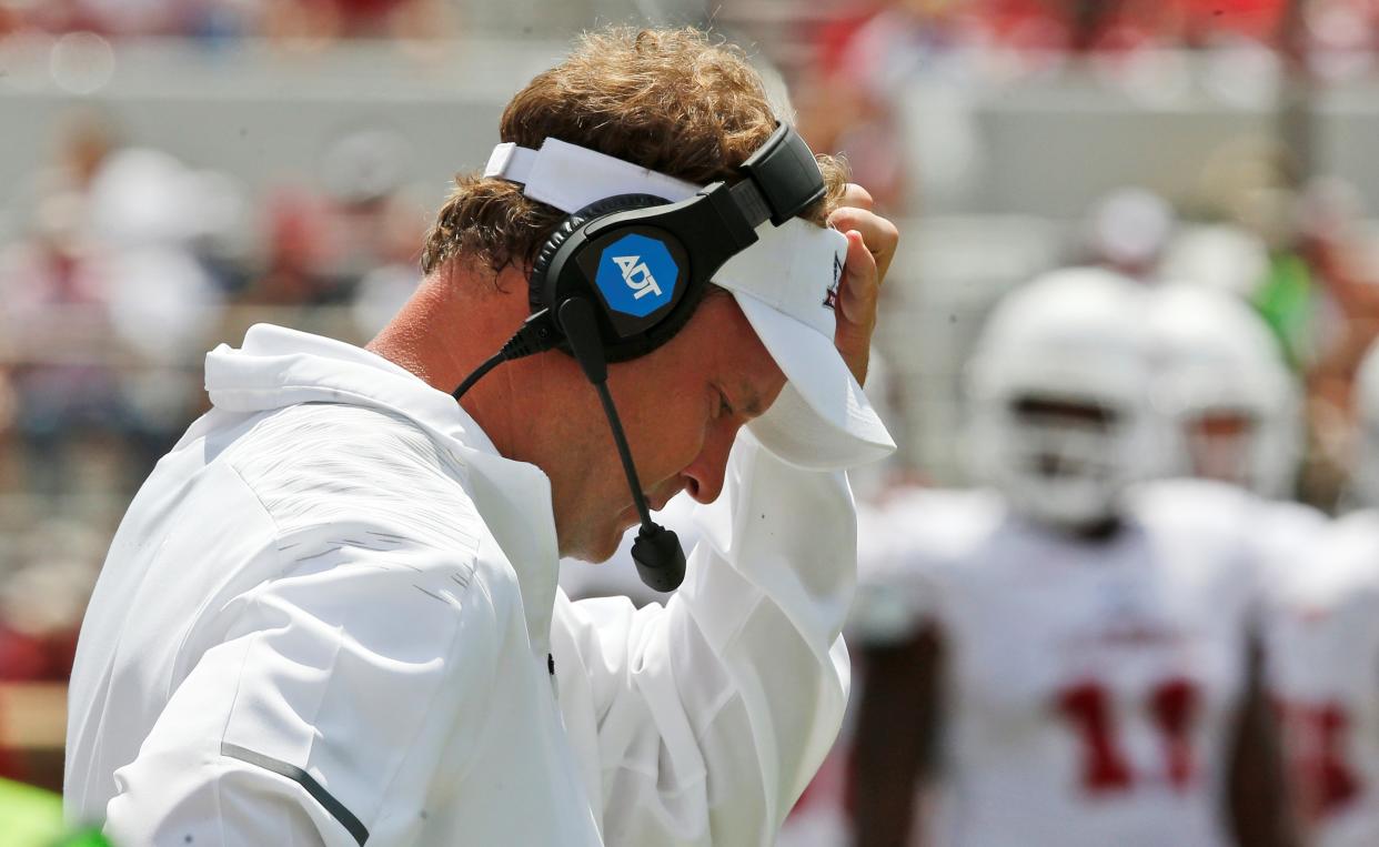 There wasn’t much to celebrate on Saturday for Lane Kiffin and FAU, but one group did its best. (AP Photo)