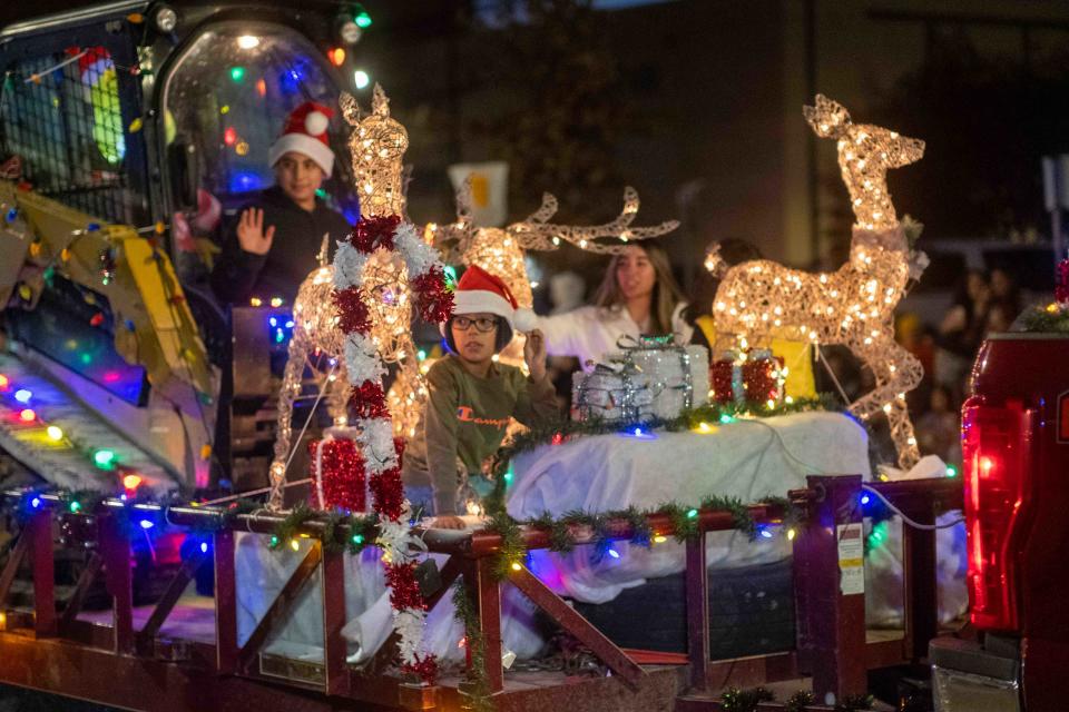 More than 80 floats traveled down  Polk Street  Friday night as part of the Center City Electric Light Parade in downtown Amarillo.