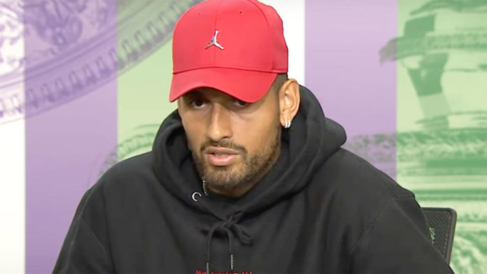 Nick Kyrgios hit back at some of the recent criticism from Australia's tennis greats. Pic: Wimbledon