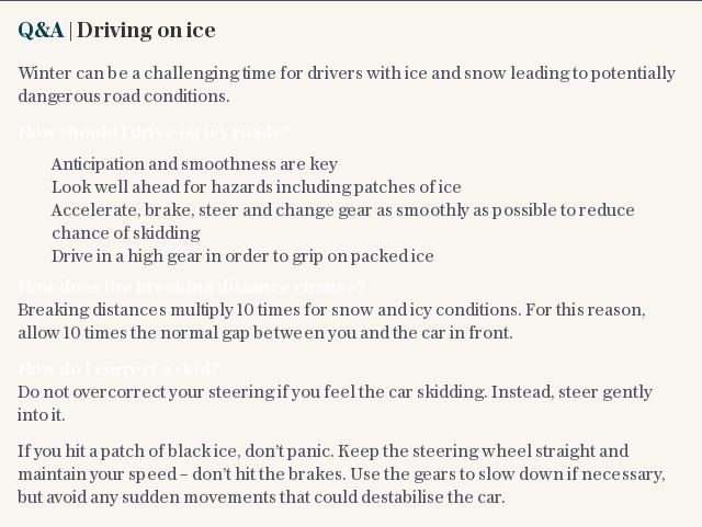 Q&A | Driving on ice