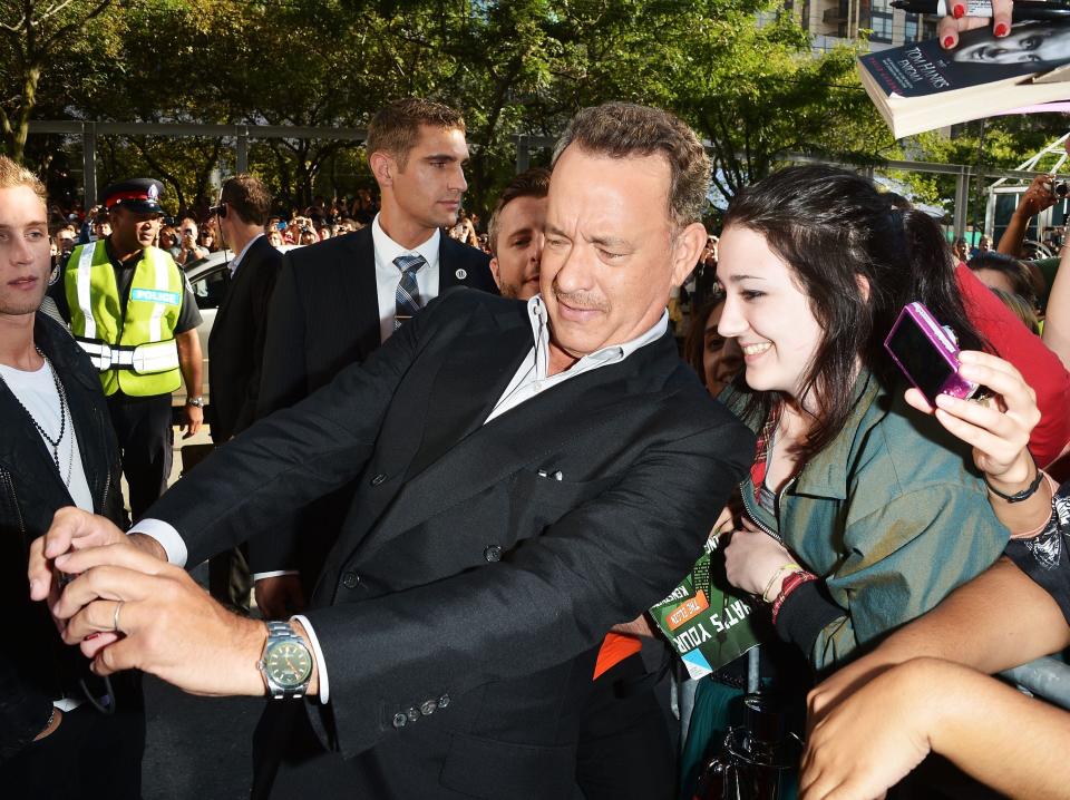 Tom Hanks with fans.