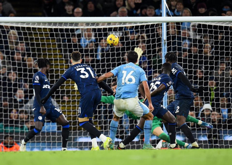 Rodri stepped up again to earn City a point but Pep Guardiola’s men dropped points in the title race (EPA)