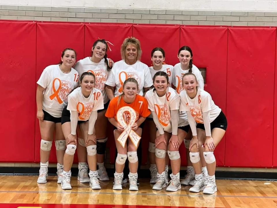 The Ranger Volleyball team won their cancer awareness game against Concord. The team honored Ray Anderson and his family with the 'Wear Orange for Ray' game.