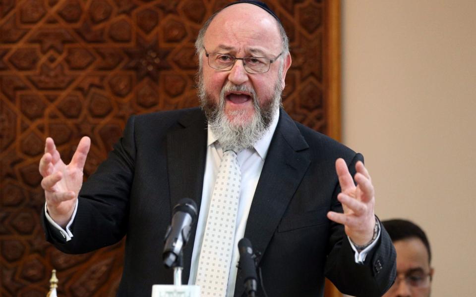 Britain's Chief Rabbi Ephraim Mirvis has accused Twitter and Facebook of lacking "responsible leadership" in their response to anti-Semitic posts by grime artist Wiley - Jonathan Brady/PA Wire