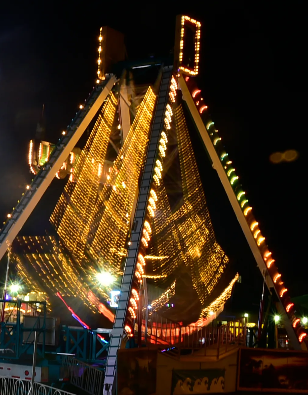 The pirate ship ride in action at the Fayetteville carnival in 2017.