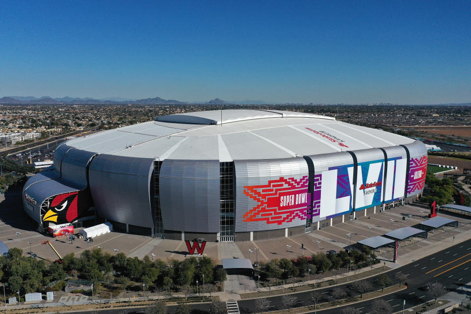 State Farm Stadium in Glendale, Arizona will host its third Super Bowl on Sunday. (Photo by Christian Petersen/Getty Images)