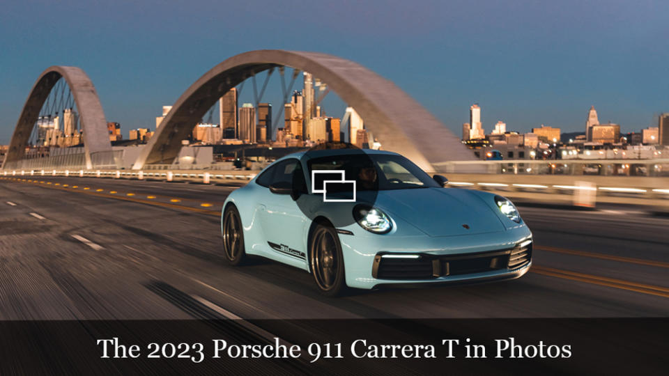 A 2023 Porsche 911 Carrera T driving in Los Angeles.